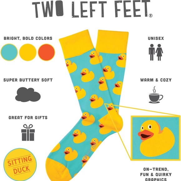 NWT Two Left Feet sitting duck socks - Picture 2 of 9